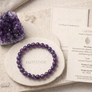 Armband med naturlig ametist