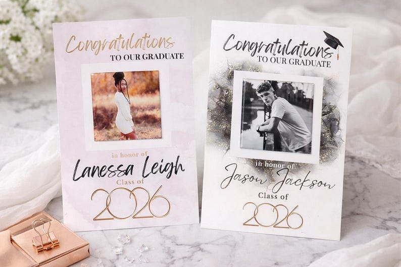 2 Editable Graduation Templates in Canva | Senior Announcement Template ...