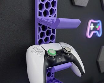 Hexagon Wall Mount Controller Holder Headset Stand Gaming Hook Display For PS5 Xbox PC Switch Controller Mount Organizer
