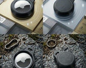 Funda resistente AirTag Stealth Protector, llavero táctico PETG para llaves, mochila, equipaje, EDC, funda de rastreo de alta resistencia.