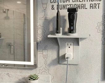 Multi purpose wall outlet shelf & organizer