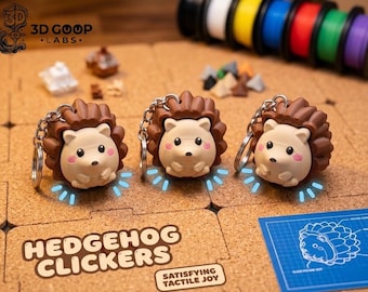 Hedgehog Fidget Clicker Tactile Sensory Keychain Toy