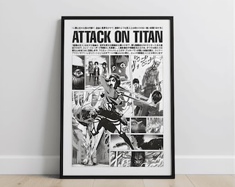 Attack on Titan Poster, AOT Anime Wall Art, Eren Yeager Print, Shingeki No Kyojin, Digital Download, Japanese Manga Illustration Decor