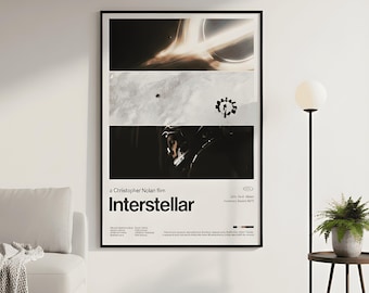 Interstellares Poster, digitaler Download, minimalistische Sci-Fi Wandkunst, Christopher Nolan Filmdruck, modernes Kino-interstellares Filmplakat