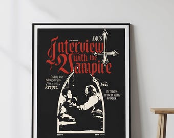 Interview With the Vampire Poster, Gothic Horror Vampire Wall Art, Dark Fantasy TV Show Print, Queer Gothic Home Decor, Digital Download