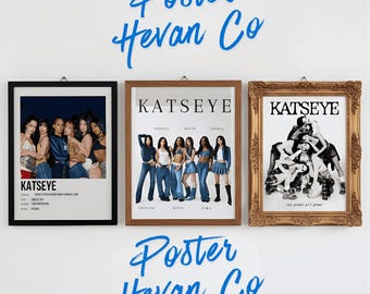 katseye poster set of 3, Beautiful Chaos Album Poster, Music Wall Art, Black & White Wall Decor, Printable Digital Download