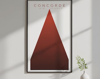 Concorde Poster, Airbus Supersonic Aircraft Wall Art, 60x130cm & 3:4 Ratio Printable Aviation Print, Digital Download