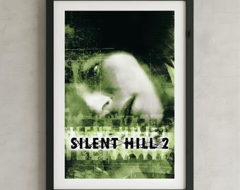 Silent Hill Poster, Dark Horror Videospiel Wand Kunst Druck, Gaming Zimmer Dekor, digitaler Download, Silent Hill 2 Grün Premium