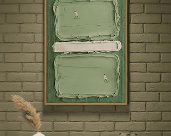 Werner Bronkhorst Druck, Tennisplatz Kunst, Salbei Grün Moderne Wandkunst, 3D strukturierter digitaler Download, Federer Poster Dekor