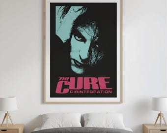 The Cure Poster, Post Punk Poster, New Wave Dekor, Goth Rock Print, minimalistische Musik digitaler Download, 80er Jahre inspirierte Band Wandkunst