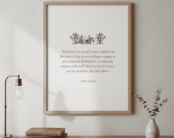 That House Was a Perfect House Print, Literary Quote Wall Art, Cozy Home Decor, Minimalist Typography Poster, Digital Download