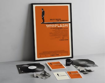 Whiplash Poster, Classic Movie Print, Vintage Cinema Wall Decor, Miles Teller & J.K. Simmons Film Art, Digital Download, Music Lovers Gift