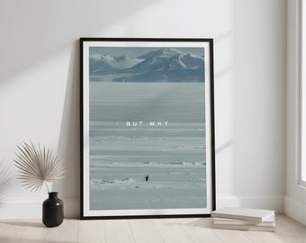 But Why Penguin Poster, Viral Motivational Penguin Wall Art, Nihilist Animal Print, Funny Minimalist Home Office Decor, Digital Download