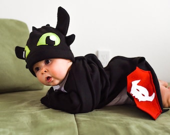 FULL Toothless Dragon Costume Cape and Hat | How to Train Your Dragon | Baby Toddler Child Adult | Free US Shipping