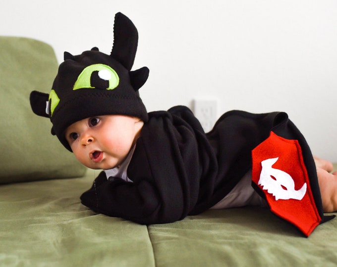FULL Toothless Dragon Costume Cape and Hat | How to Train Your Dragon | Baby Toddler Child Adult | Free US Shipping