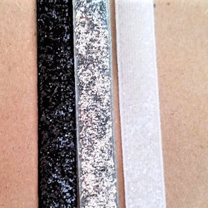 Basic Neutrals Bundle of 3 No-Slip Thin Sports Glitter Headband | Black White Silver- Free Shipping in US