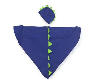 Blue with Green Dragon Costume with Hat| Dinosaur Costume | Baby Toddler kids Teen -Free US Shipping