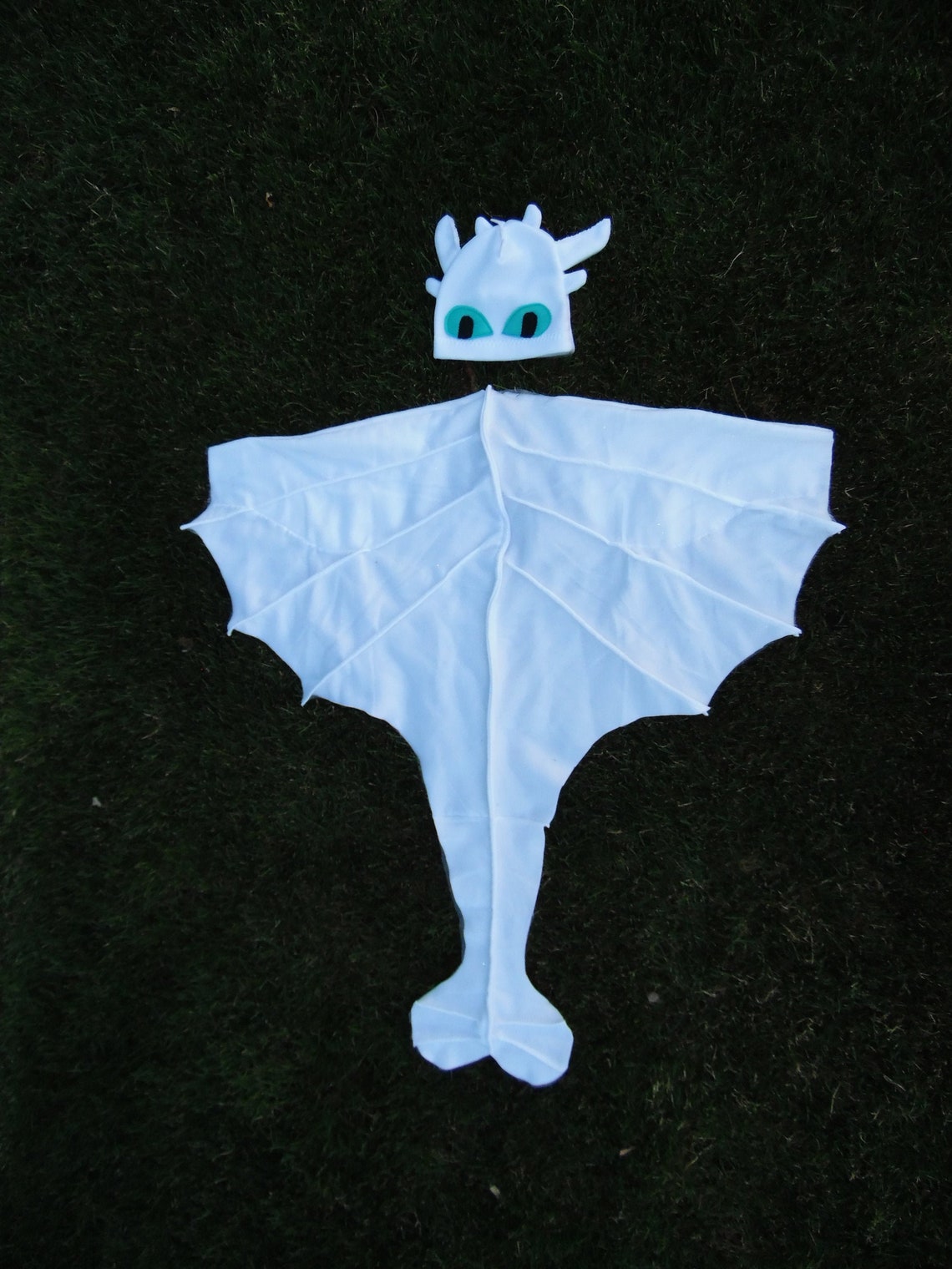 Complete Light Fury Dragon Costume Cape and Hat How to