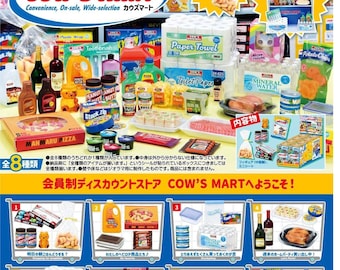 Re-ment Dollhouse - Cow's Mart Petit-monsterserie (set van 8) - Miniatures Supermarket Food Store