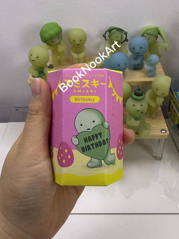Smiski Birthday Series Blind Box -  Collectible Mini Figurine - 100% Original (Glow in the Dark)