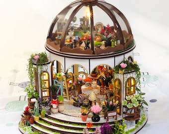 DIY Miniatur Puppenhaus Bausatz - Sky Garden (Landhaus Diorama, Geschenkidee)