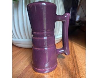 Rare Vintage Frankoma Plum Purple Ceramic Salt Pepper Shaker Tankard Mug 4 Inch