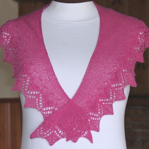 Hand Knit Cashmere Lace Shawlette/Scarf