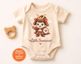 Kleiner Samurai Baby Body, Süßes Samurai Baby Outfit, Japanischer Krieger Strampelanzug, Baby-Dusche-Geschenk, Unisex-Säuglingskleidung, Neugeborenen-Strampler