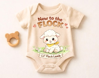 Baby Strampelanzug, süße Lamm Bodysuit, Baby-Dusche-Geschenk, Bauernhof Tier Baby Outfit, geschlechtsneutrale Kleidung für Neugeborene