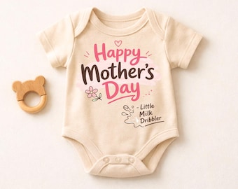 Glücklicher Muttertag Baby Body, niedlicher Säugling Body, erste Muttertag Outfit, lustiges Baby Geschenk, kleine Milch Dribbler, neue Mutter Geschenk