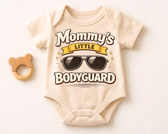 Mommys Little Bodyguard Baby Bodysuit, Funny Baby Outfit, Cute Newborn Gift, Baby Shower Gift, Infant Onesie, Cool Baby Clothes