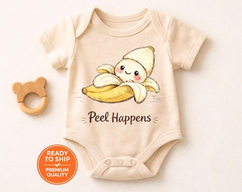 Lustige Bananen-Baby-Outfit-Geschenk Nette Oneise, Baby Bodysuit Peel Happens Banana Outfit, niedliche Neugeborenen Onesie-Baby-Dusche-Geschenk