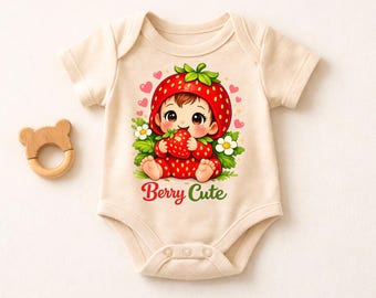 Beere niedlicher Baby Body, Erdbeere Baby Body, süßes Baby Outfit, lustiges Baby-Geschenk, Neugeborenen-Dusche-Geschenk, Säuglings-Kleidung