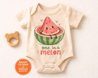 One in a Melon Baby Body, Baby-Dusche-Geschenk, Neugeborene nach Hause kommen Outfit, süße Sommer-Baby-Kleidung, einzigartige Baby-Geschenk
