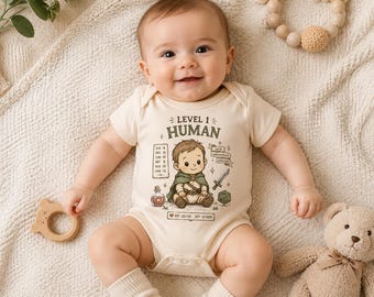 Body personalizzato per neonati di livello 1, divertente completo fantasy per neonati, completo per neonati a tema giochi di ruolo, regalo per neonati a tema avventura fantasy, abbigliamento per neonati