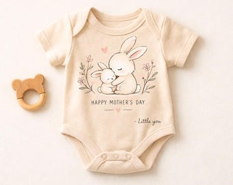 Muttertag Baby Body, Mama und ich Outfit, süße Häschen Baby Bodysuit, neue Mutter Geschenk, Baby-Dusche-Geschenk,