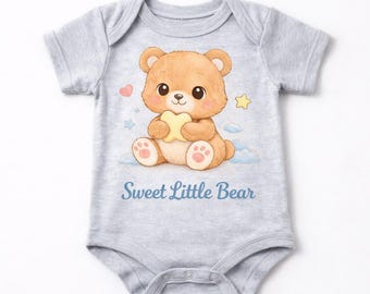 Baby Bär Body, süßer kleiner Bär Body, süßes Baby Outfit, Neugeborenen Geschenk, Baby-Dusche-Geschenk, Unisex Baby Kleidung