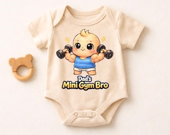 Väter Mini Gym Bro Baby Body, lustiges Gym Baby Body, niedliches Workout Baby Outfit, Fitness Papa Geschenk, neuer Papa Geschenk, Babypartygeschenk