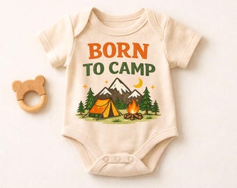 Born To Camp Baby Body, Camping Baby Body, Outdoor Baby Outfit, Abenteuer Neugeborenes Geschenk, Naturliebhaber Babykleidung, Baby Shower Geschenk