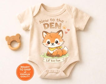 新生児用ロンパース キツネ柄ボディスーツ 森の動物柄ベビー服、男女兼用ベビー服 かわいいベビーシャワーギフト、森の動物柄ベビーロンパース