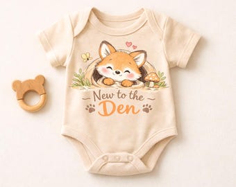 Baby-Body, süßer Fuchs-Bodysuit, Woodland Baby Outfit, Baby-Dusche-Geschenk, Neugeborenen Ankündigung Outfit, Neutrale Baby-Kleidung