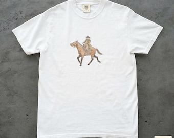 Western Cowboy Shirt, Retro T-Shirt, Vintage Horse TShirt, Rodeo T Shirt, Wild West Shirt, Western Oversized Tee, Unisex