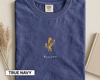 Arizona Shirt, Tucson College Shirt, Desert Cactus Illustration T-Shirt, Minimal Succulent Tee, Party Shirt