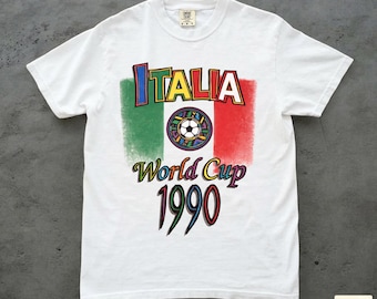 Vintage 1990 Italy World Cup T Shirt | Italy Soccer Shirt| Retro Football Graphic | Fifa World Cup Unisex Football Shirt