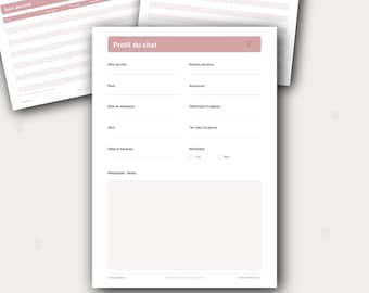 Carnet Santé Chat Imprimable | 6 Pages Suivi Véto & Vaccins PDF | À Imprimer Chez Soi | Téléchargement Instantané