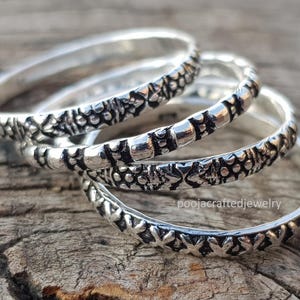 Stapelbara ringar i 925 sterlingsilver, Midi-ring, Stackers Vintage minimalistiska smycken