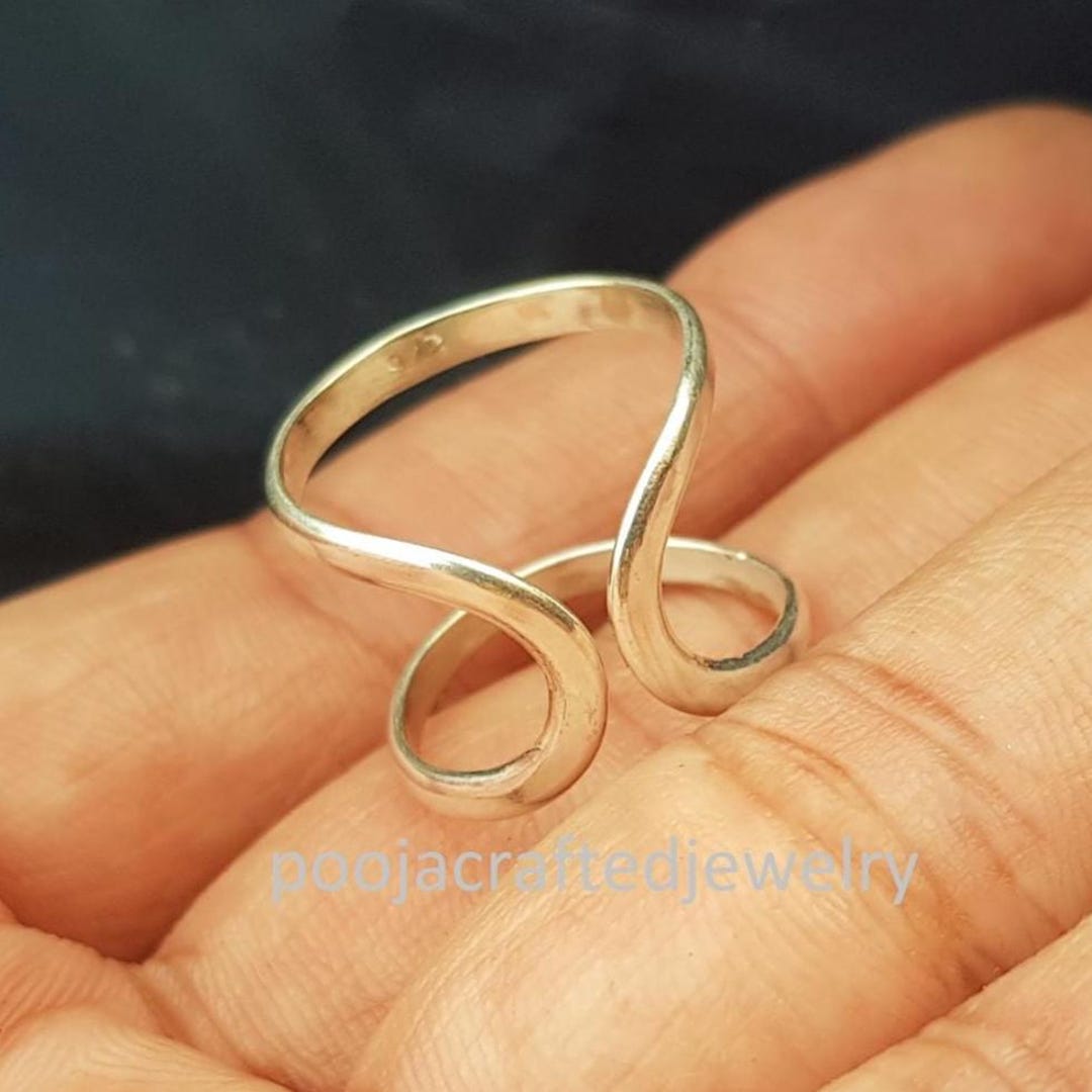 Sterling Silver Adjustable Arthritis Ring, Wide Minimalist Statement ...