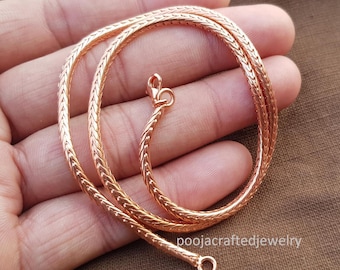 Solid Copper Snake Chain Necklace: Handmade Jewelry, Copper