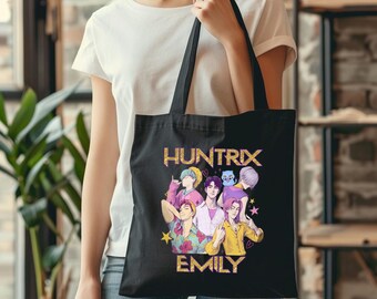 Custom Name Huntrix Tote Bag, Huntrix Saja Boys Bag, Personalized Name Kpop Birthday Bag, Huntrix Gift Bag for Kids