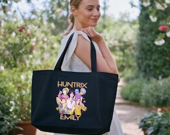 Custom Huntrix Tote Bag, Kpop Saja Boys Bag, Personalized Name Party Bag, Demon Hunters Bag, Huntrix Gift for Kids